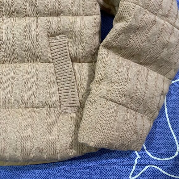 Polo Ralph Lauren Tan Cable Knit Puffer Jacket - Picture 4 of 13